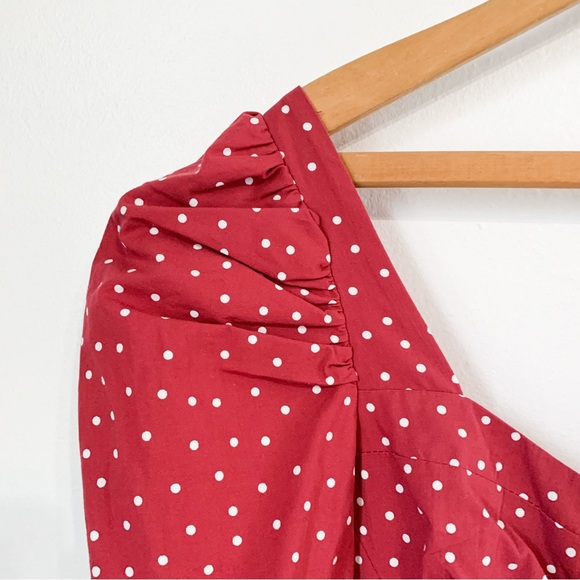 ASOS Design Pink Cotton Polka Dot Babydoll Mini Dress Sz 0 - Picture 7 of 13